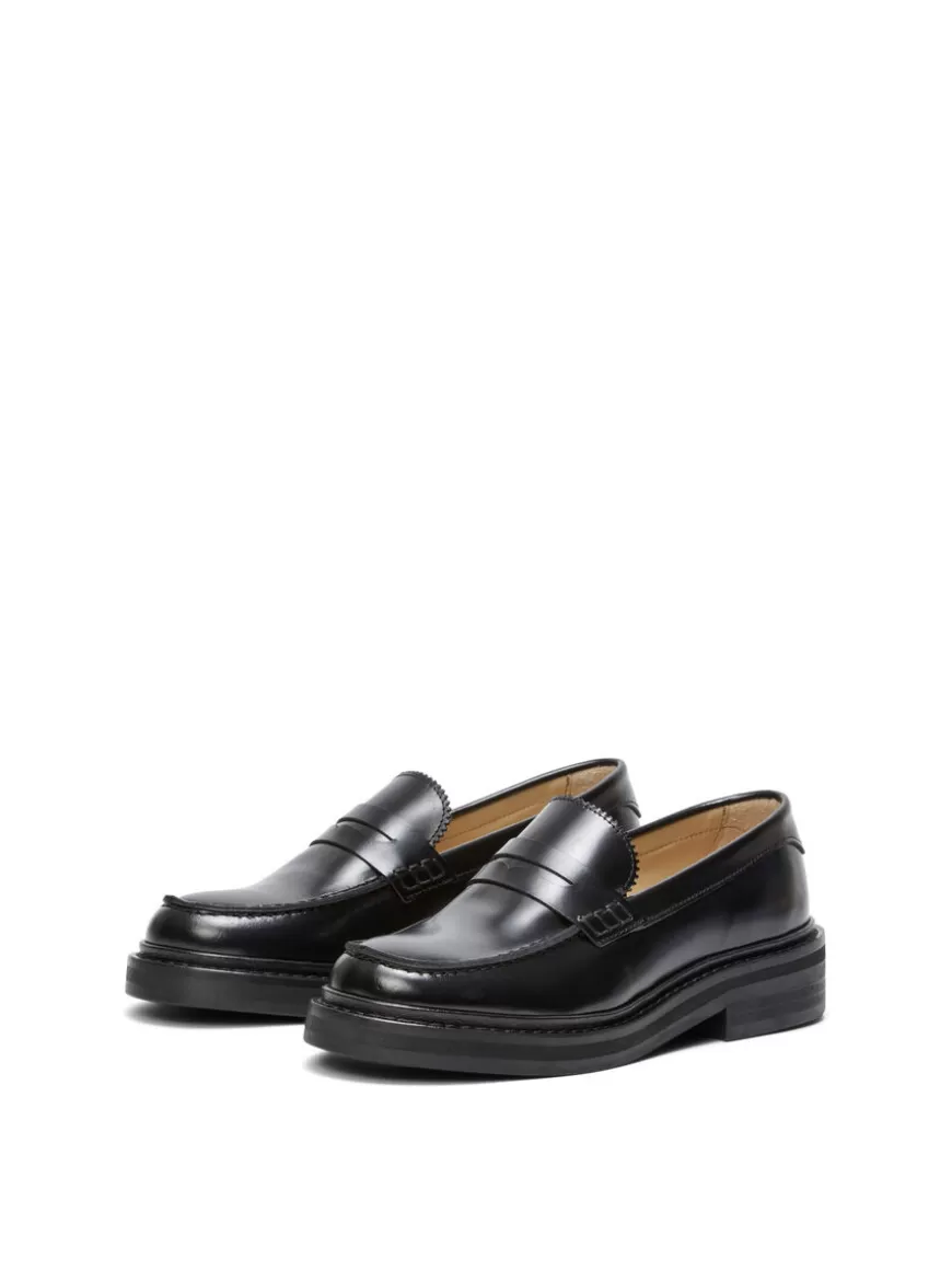 SELECTED SKINN LOAFERS Black Discount