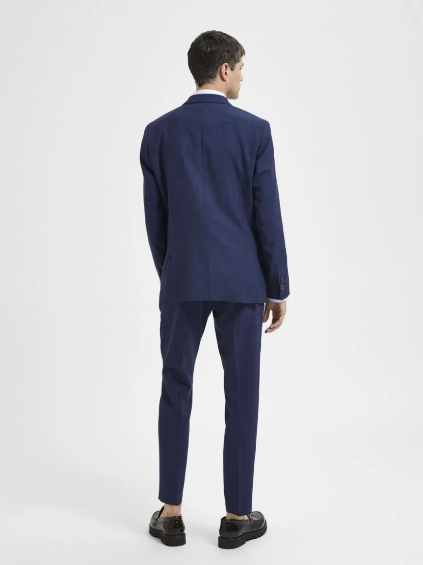 SELECTED SLIM FIT ENKELTSPENT BLAZER Blue Flash Sale