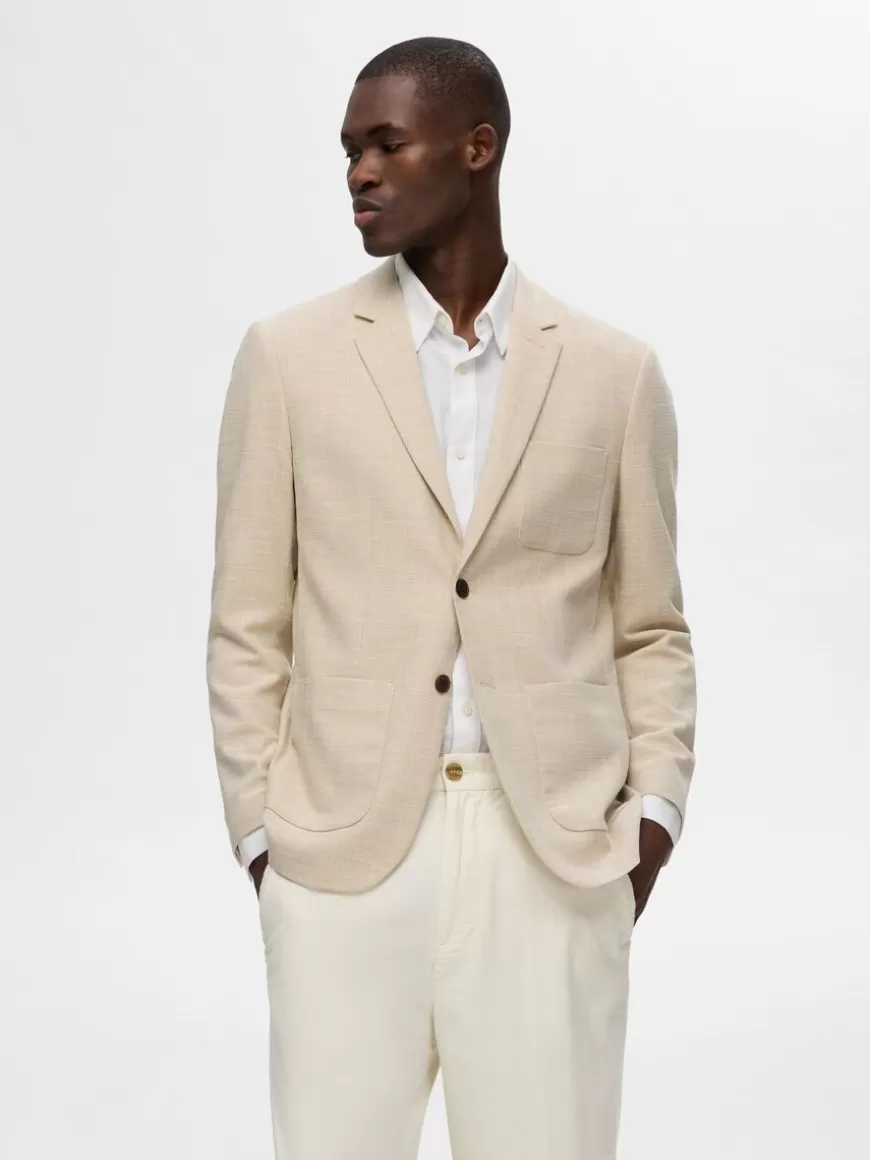 SELECTED SLIM FIT ENKELTSPENT BLAZER Beige Outlet