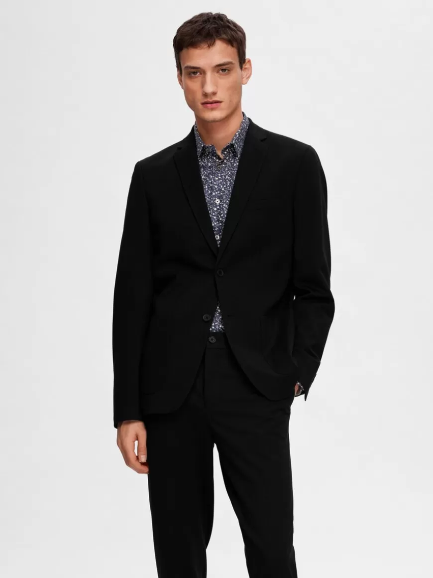 SELECTED SLIM FIT JERSEY BLAZER Black Flash Sale