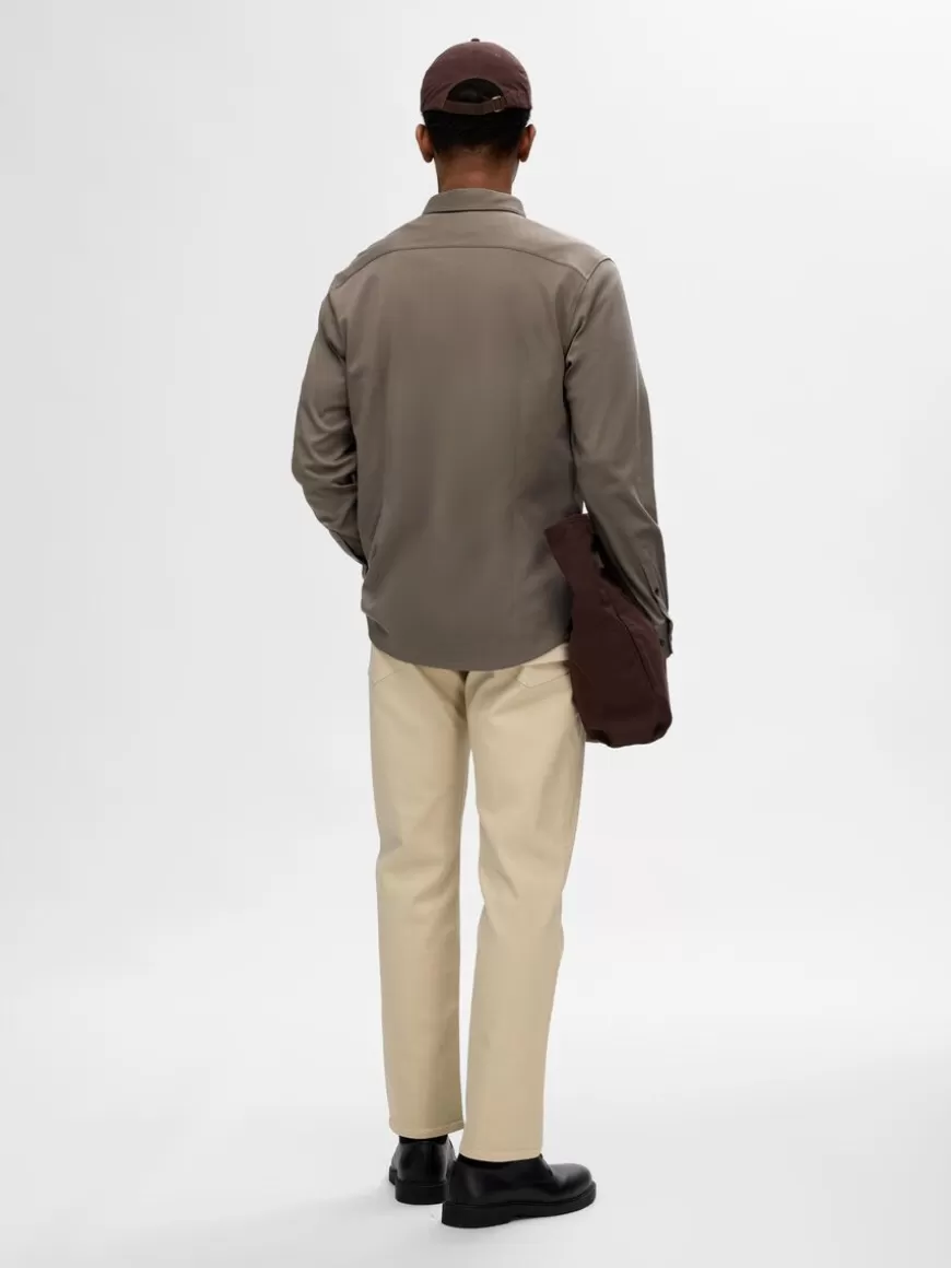 SELECTED SLIM FIT SKJORTE Brown Cheap