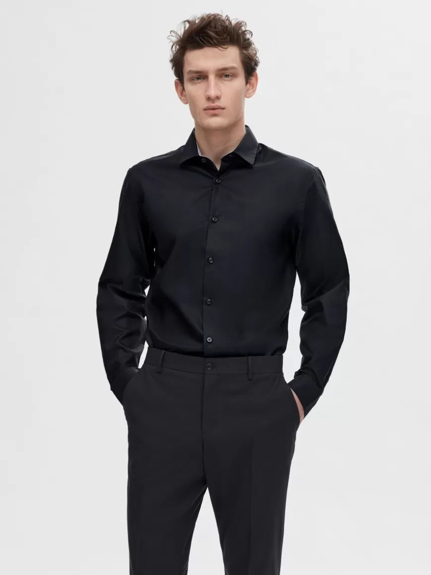 SELECTED SLIM FIT SKJORTE Black Cheap