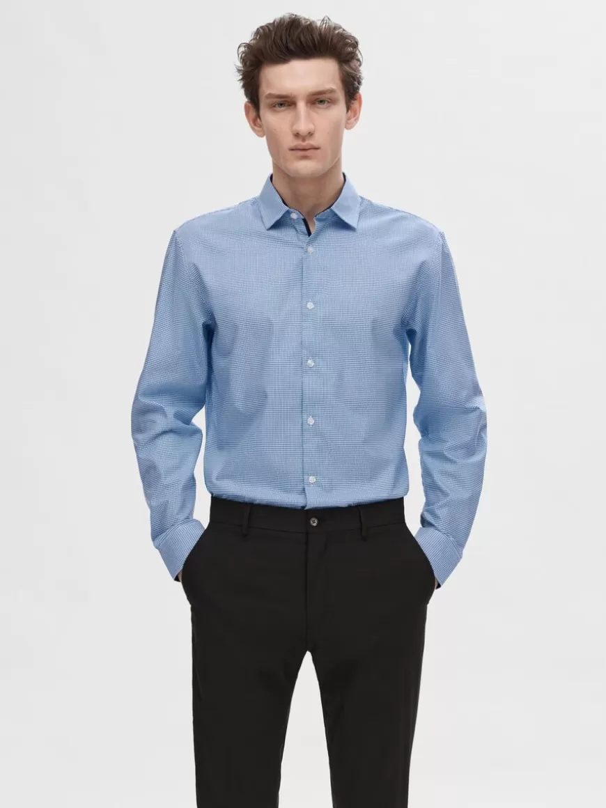 SELECTED SLIM FIT SKJORTE Blue Flash Sale