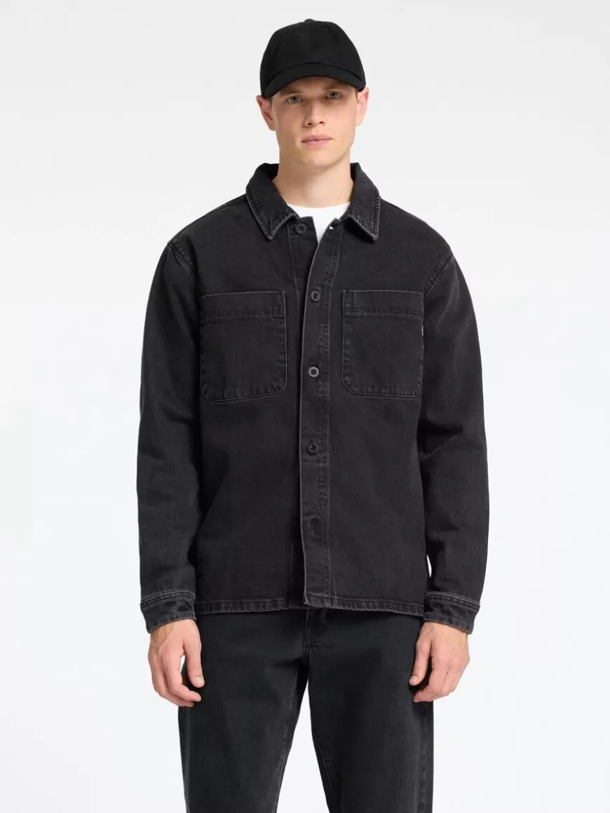 SELECTED SORT DENIM SKJORTEJAKKE Black Store