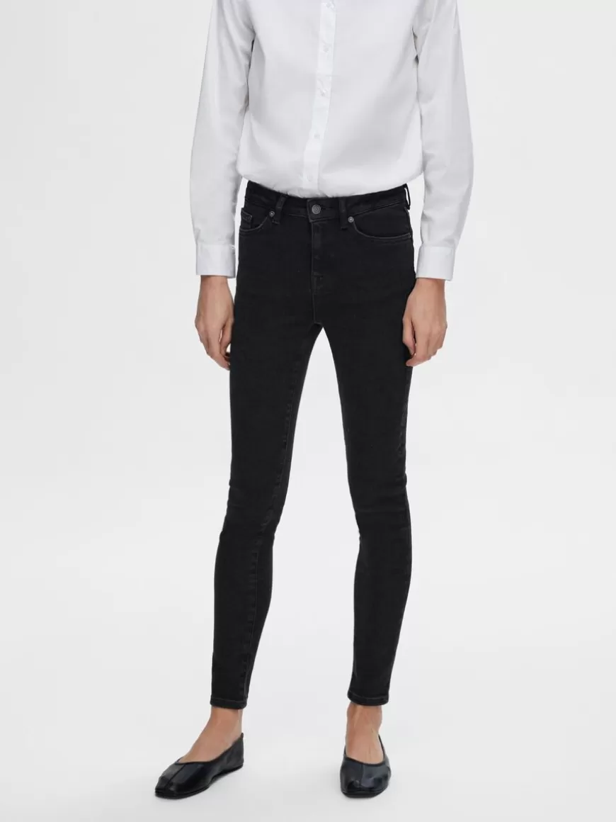 SELECTED SORT SKINNY FIT JEANS Black Sale