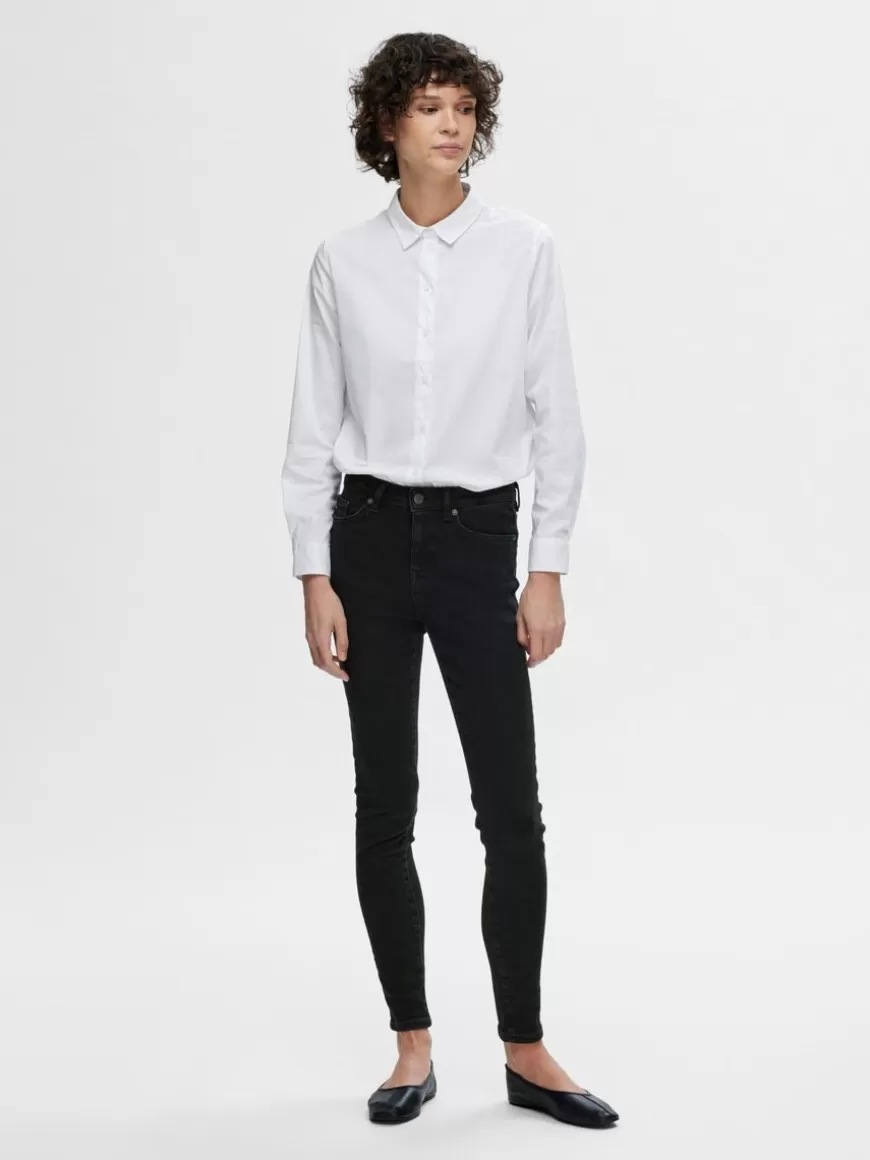 SELECTED SORT SKINNY FIT JEANS Black Sale