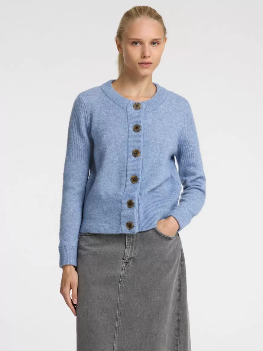 SELECTED STRIKKET CARDIGAN Blue Flash Sale