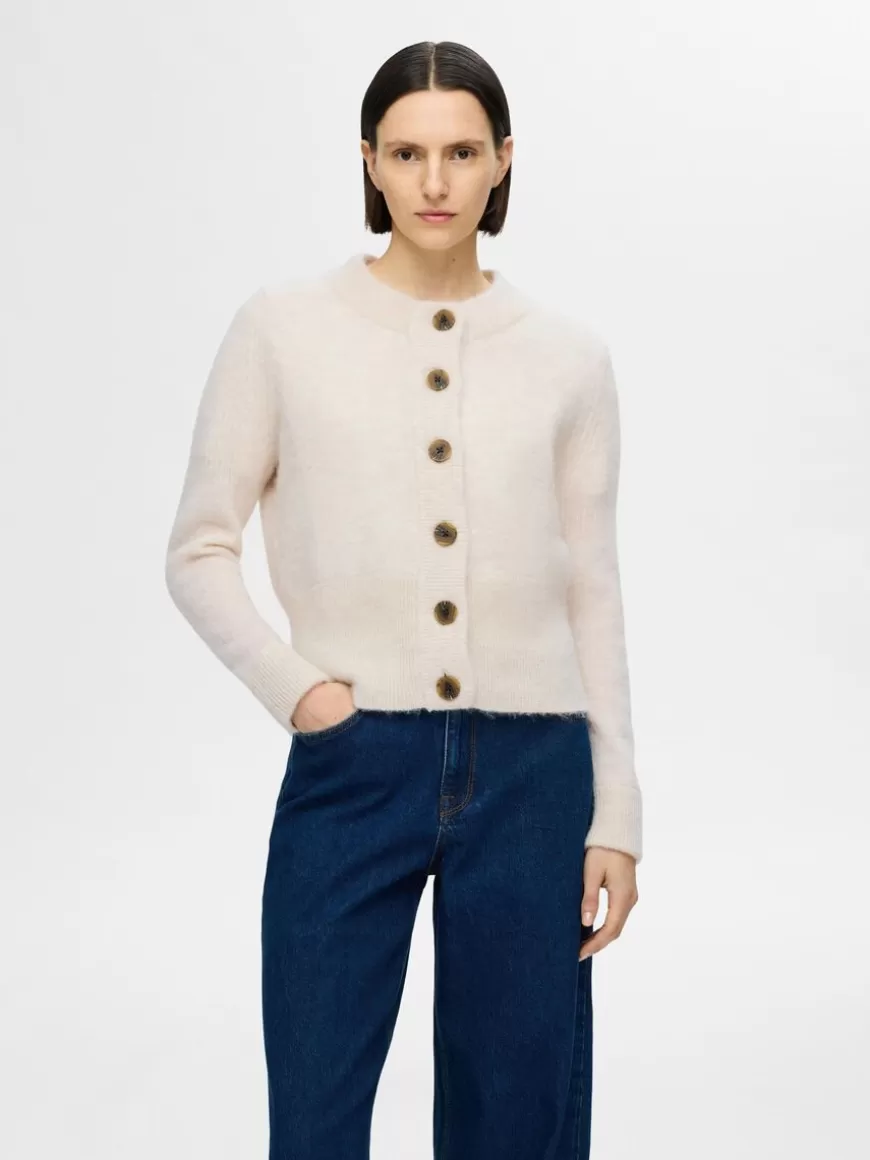 SELECTED STRIKKET CARDIGAN Beige Cheap