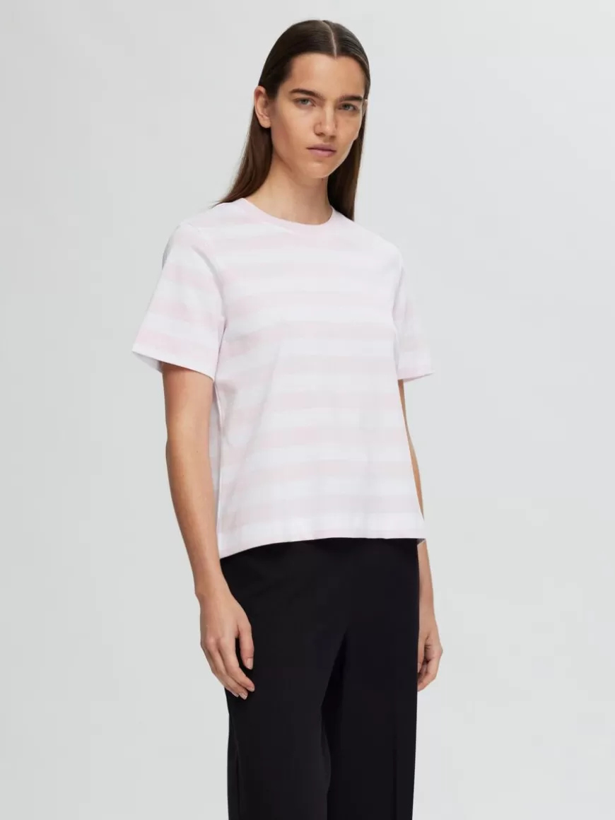 SELECTED STRIPETE T-SKJORTE Pink Online