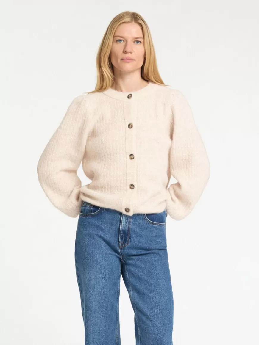 SELECTED STRUKTURERT STRIKKET CARDIGAN Beige Discount