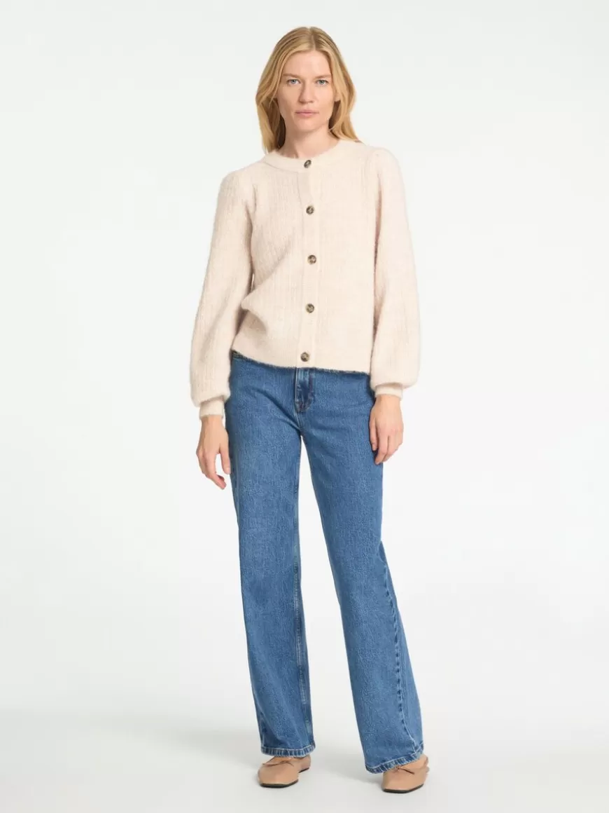 SELECTED STRUKTURERT STRIKKET CARDIGAN Beige Discount