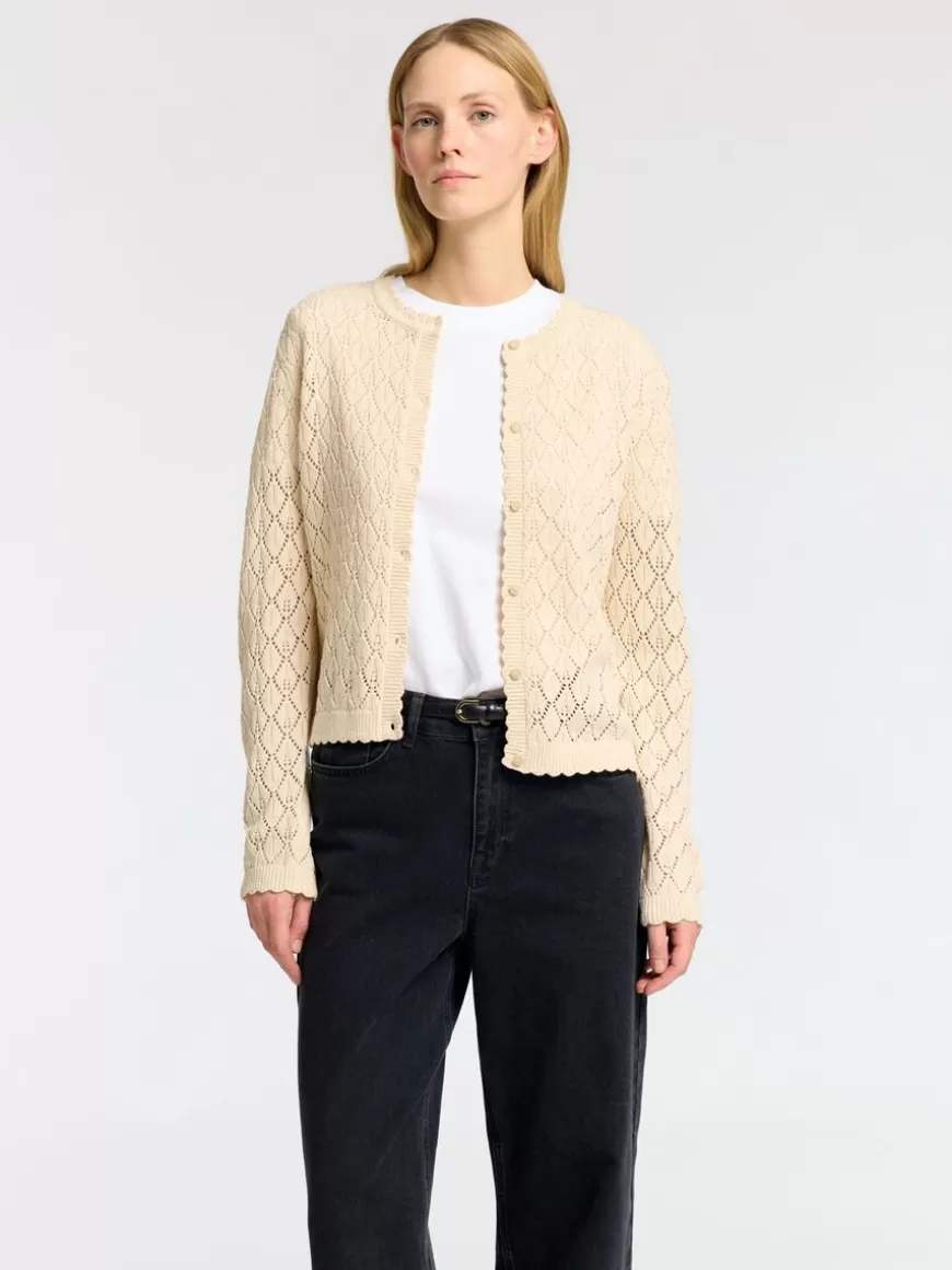 SELECTED STRUKTURERT STRIKKET CARDIGAN Beige Cheap