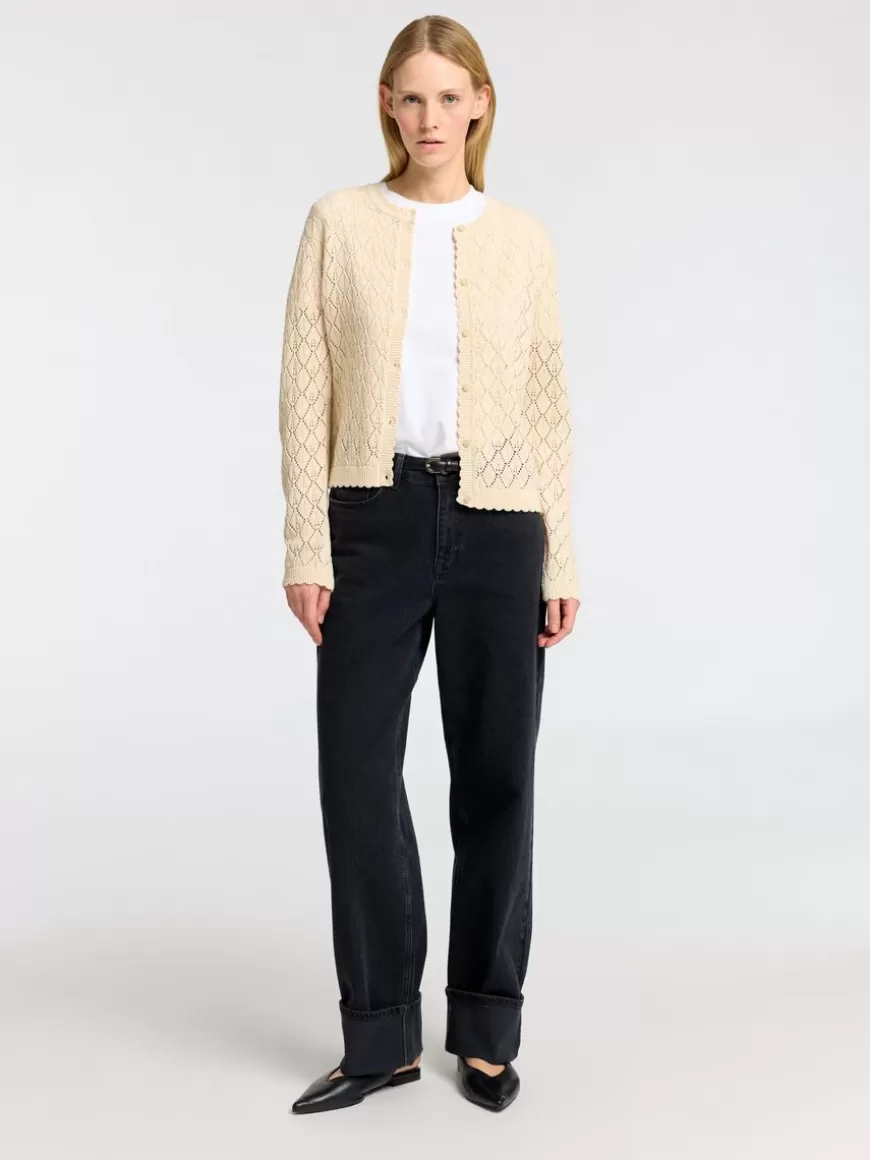 SELECTED STRUKTURERT STRIKKET CARDIGAN Beige Cheap