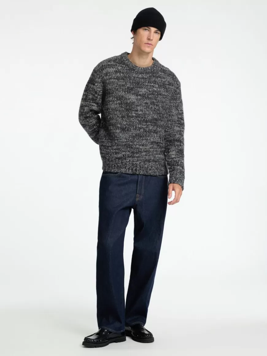 SELECTED STRUKTURERT STRIKKET PULLOVER Grey Cheap