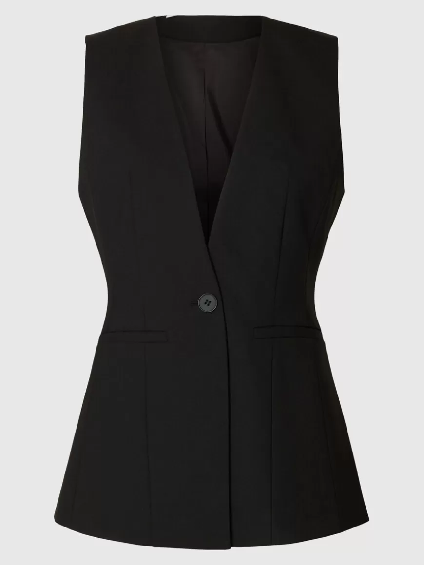 SELECTED TETTSITTENDE VEST Black Discount