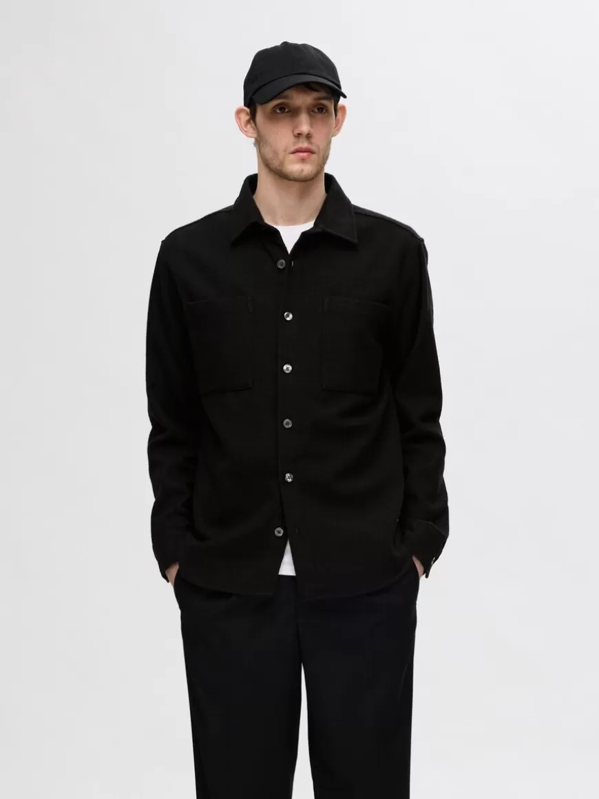 SELECTED TWILL SKJORTEJAKKE Black Online