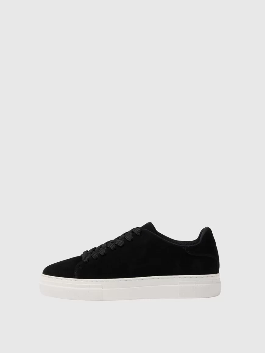 SELECTED TYKKE SEMSKET SKINN SNEAKERS Black Sale