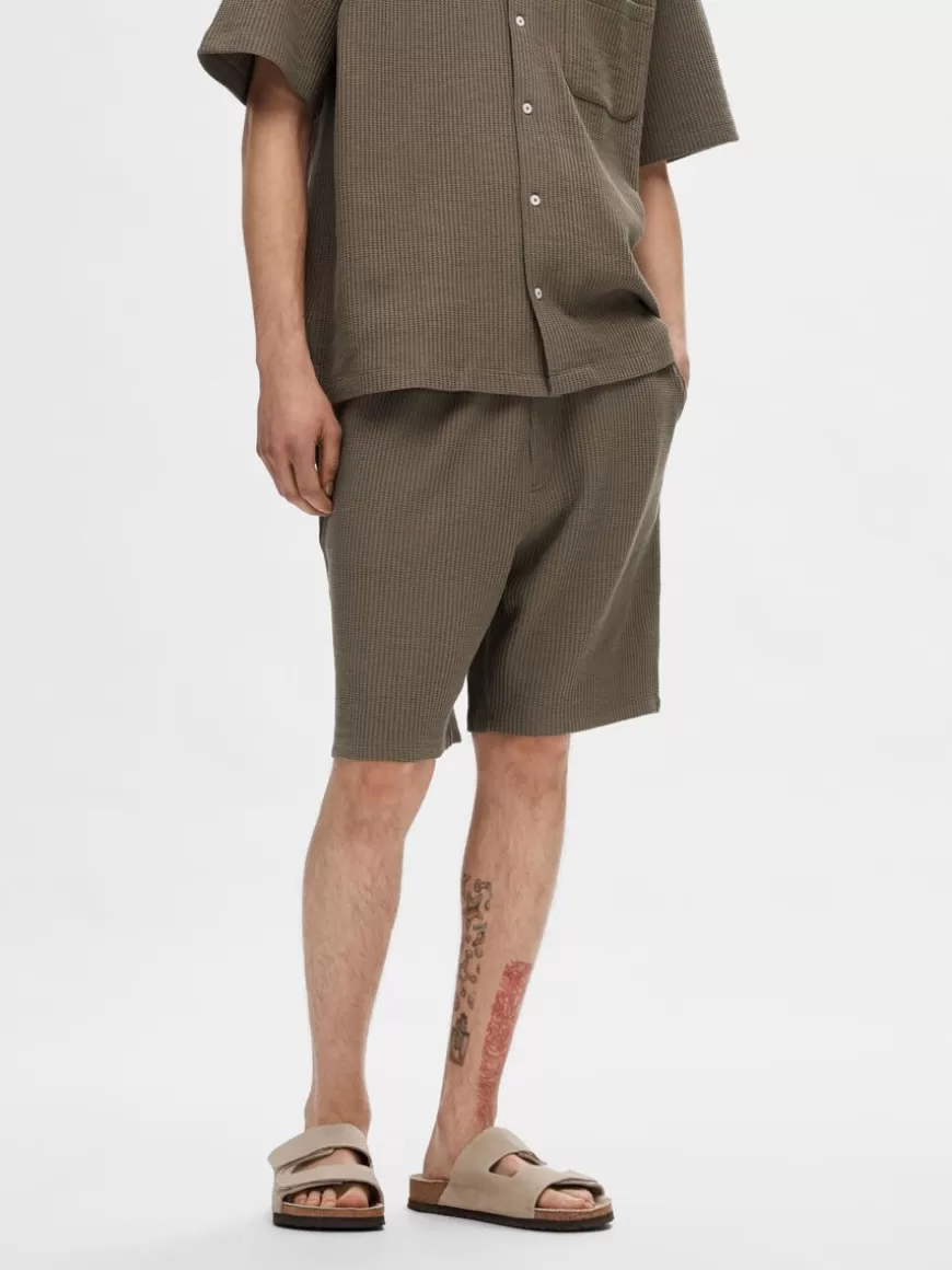 SELECTED VAFFEL SHORTS Brown Flash Sale