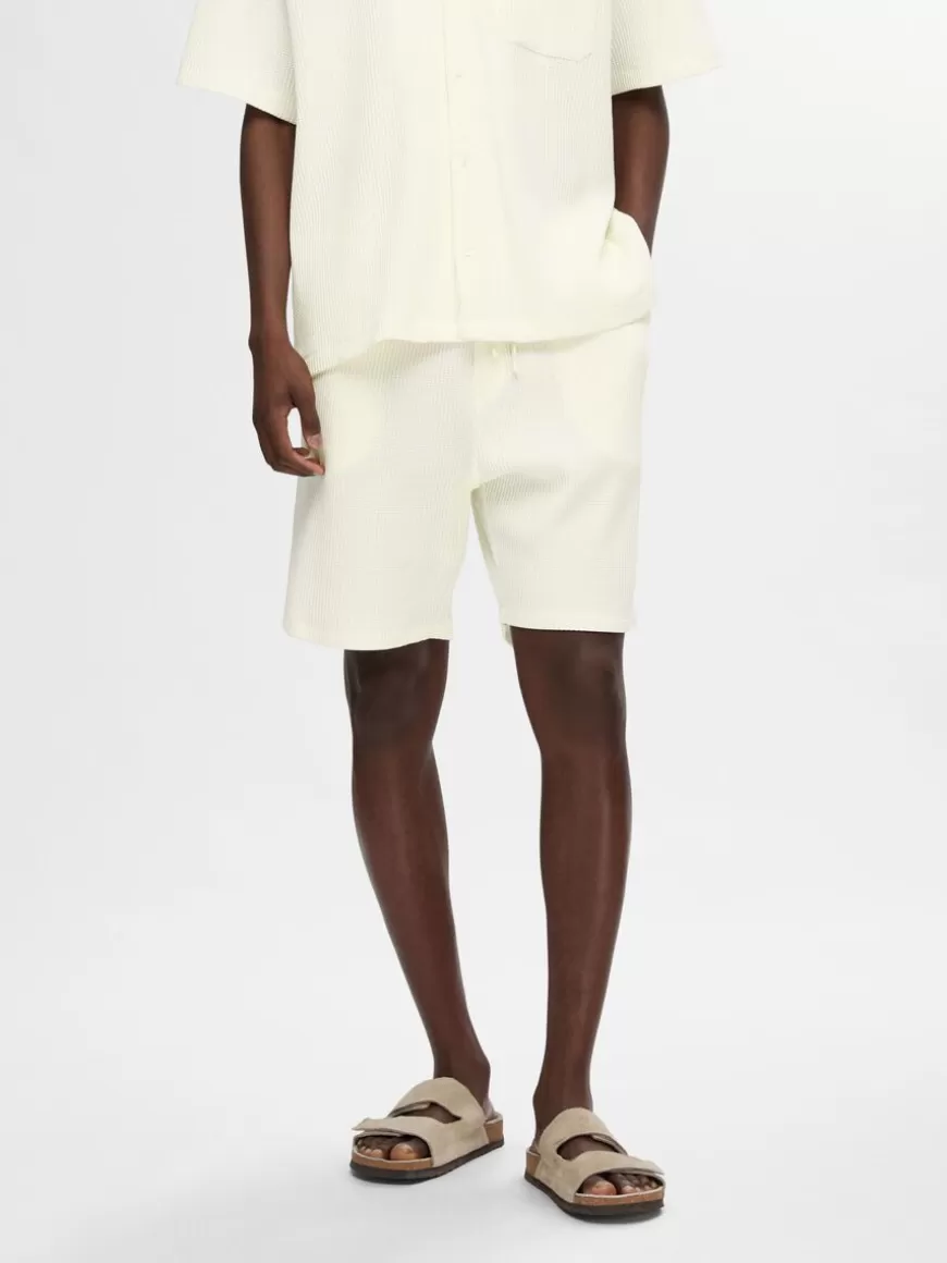 SELECTED VAFFEL SHORTS White Shop