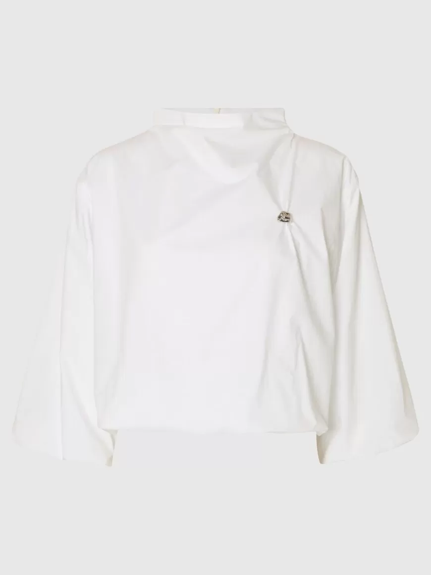 SELECTED VOLUMINØS BLUSE MED 3/4 ERMER White Cheap